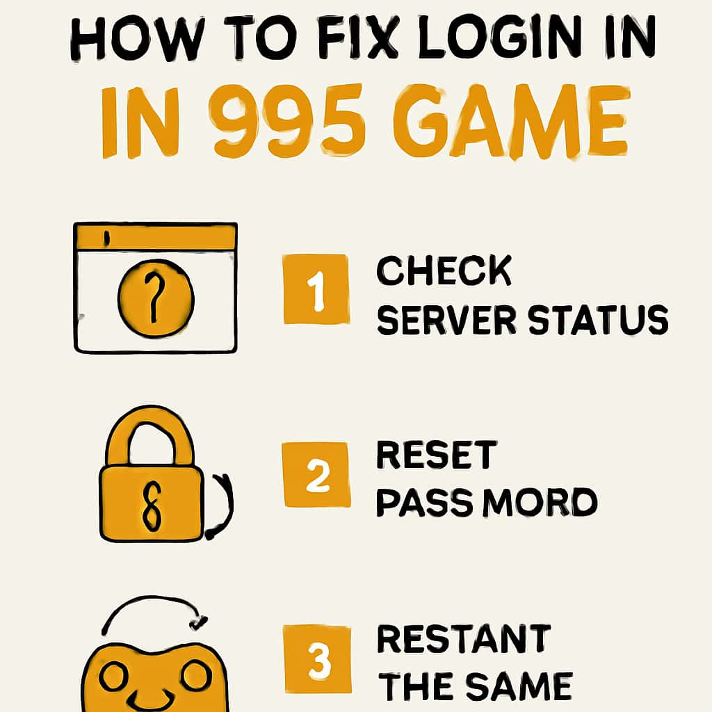 Illustration showing steps to resolve login issues in IN 999 Game.