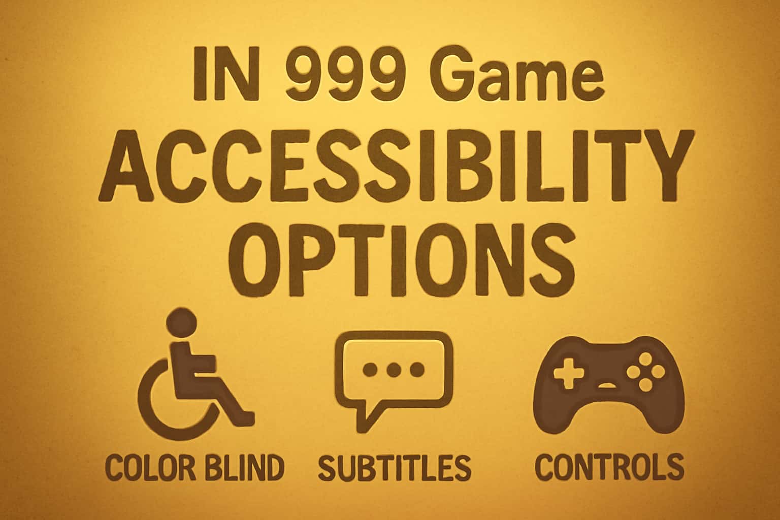 Illustration representing the accessibility options available in IN 999 Game.