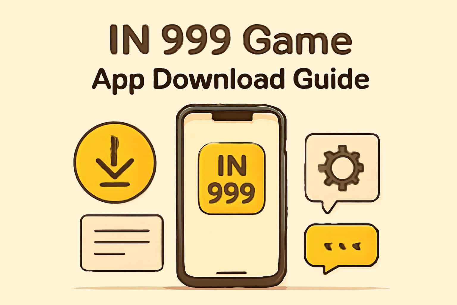An informative scene depicting the IN 999 Game App Download Guide.