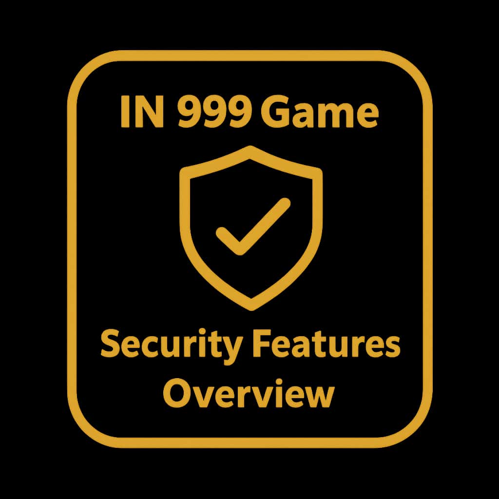 A simple badge design illustrating IN 999 Game security.