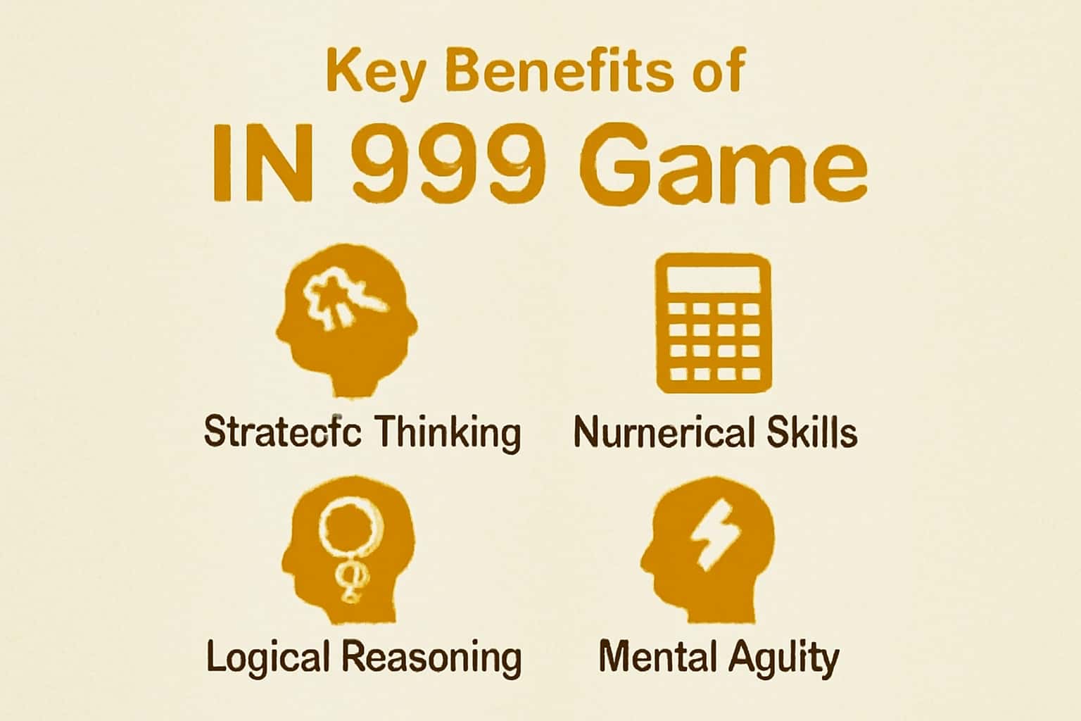 Informational visual representation of the Key Benefits of IN 999 Game.