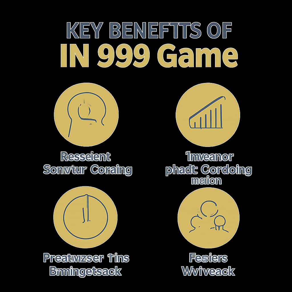 Diagram illustrating the Key Benefits of IN 999 Game.