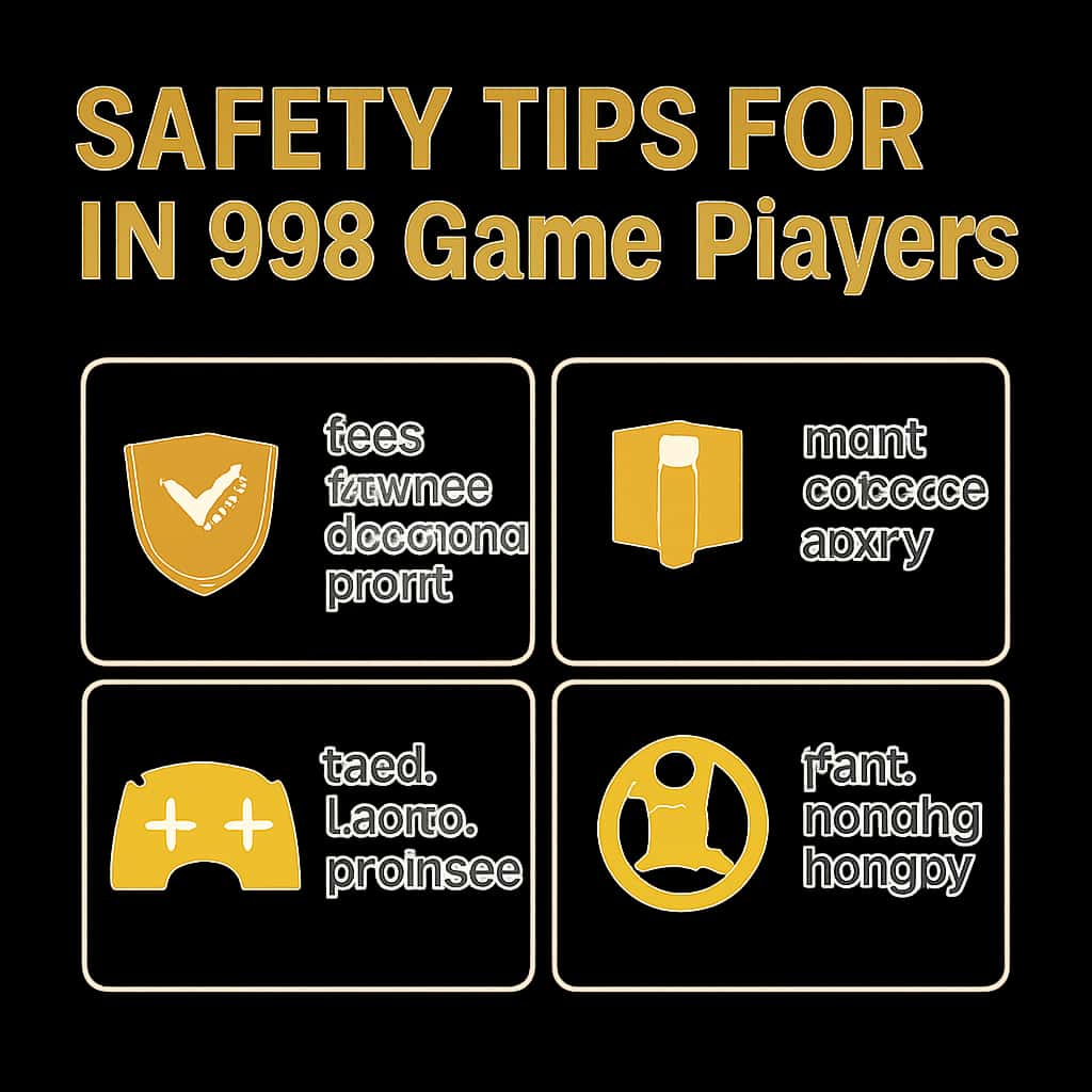 An educational diagram illustrating safety measures for IN 999 Game players.