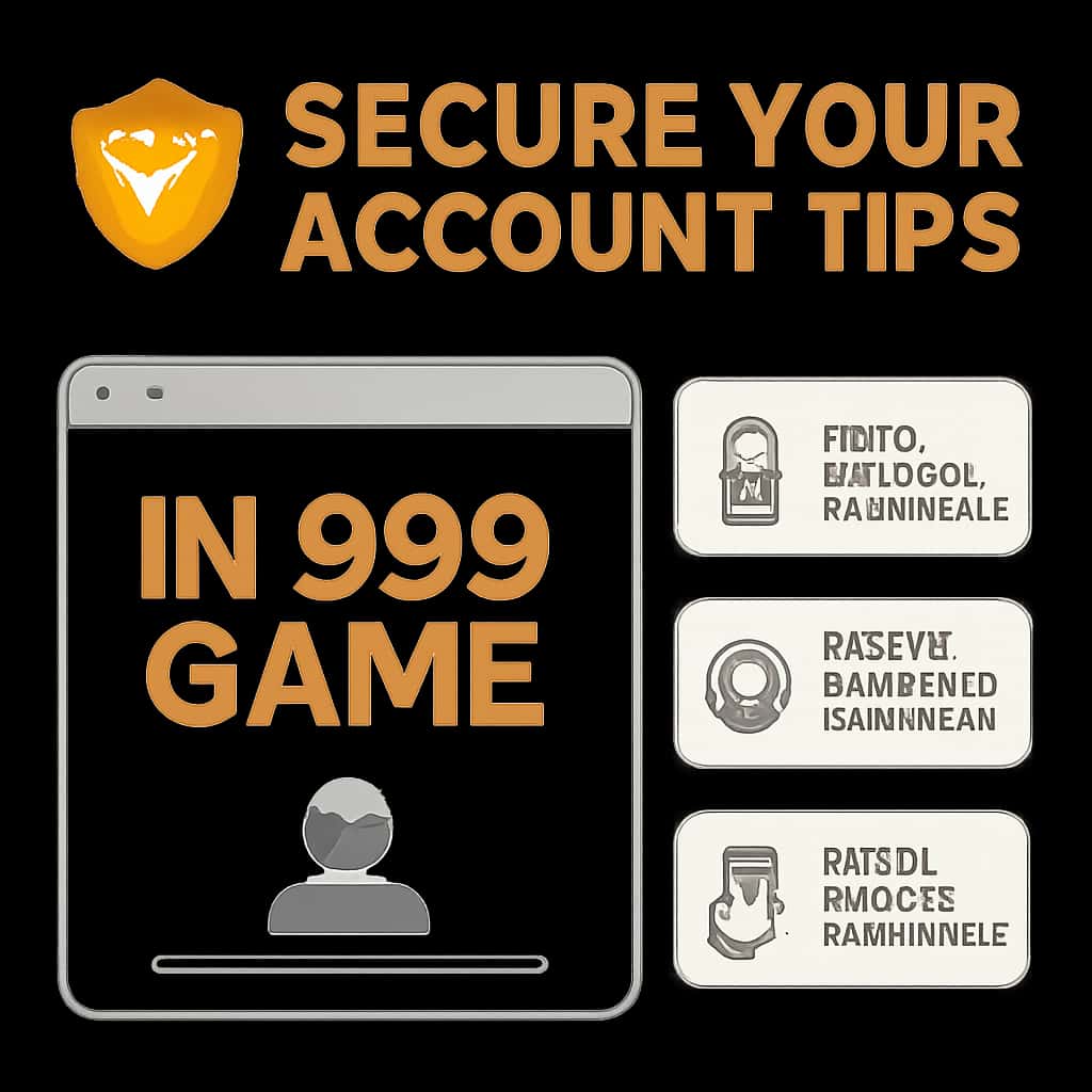An educational diagram outlining steps for IN 999 Game account security.